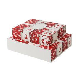 크리스마스 리본 종이상자 뚜껑과 기초 선물 상자는 CMYK 인쇄를 주문 설계합니다