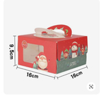 ISO9001 Offset Printing Transparent Window Christmas Cake Box With Handle